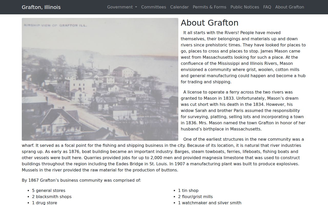 Grafton criminal history context from official river and quarry history