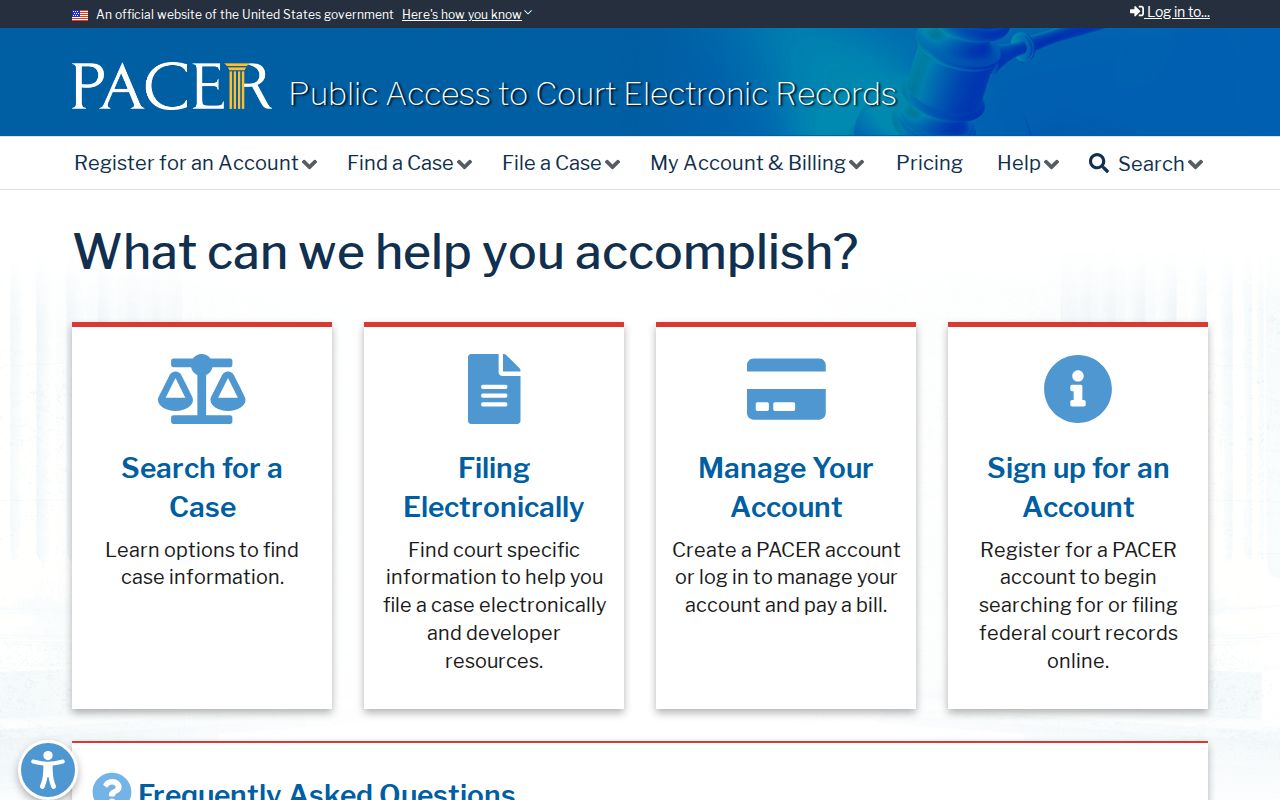PACER federal court records portal for Southern District of Illinois cases