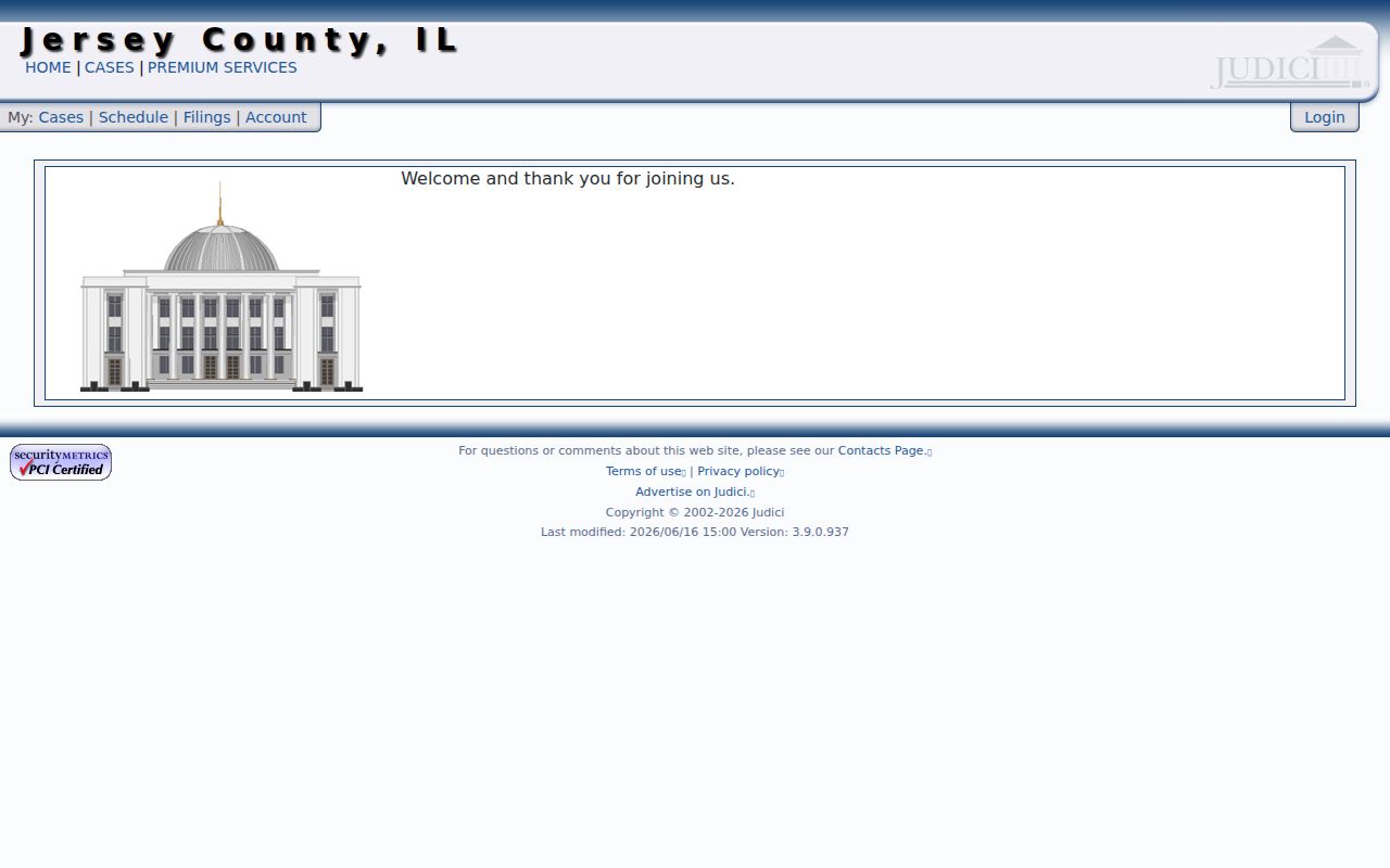 Jersey County Judici public case access landing page