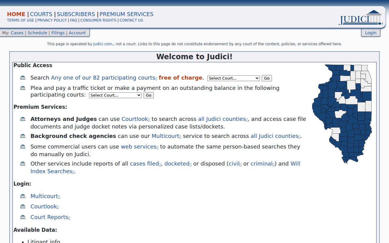 Jerseyville criminal court record search through Judici